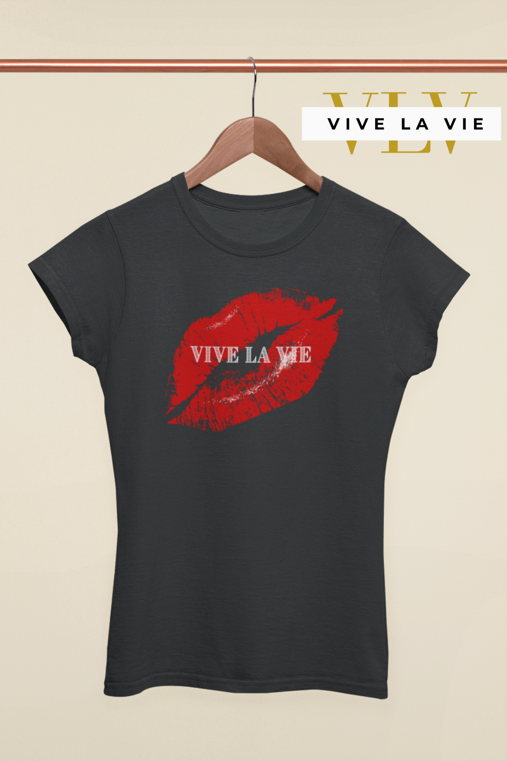 Vive La Vie Kiss - Premium Women's Crewneck T-shirt