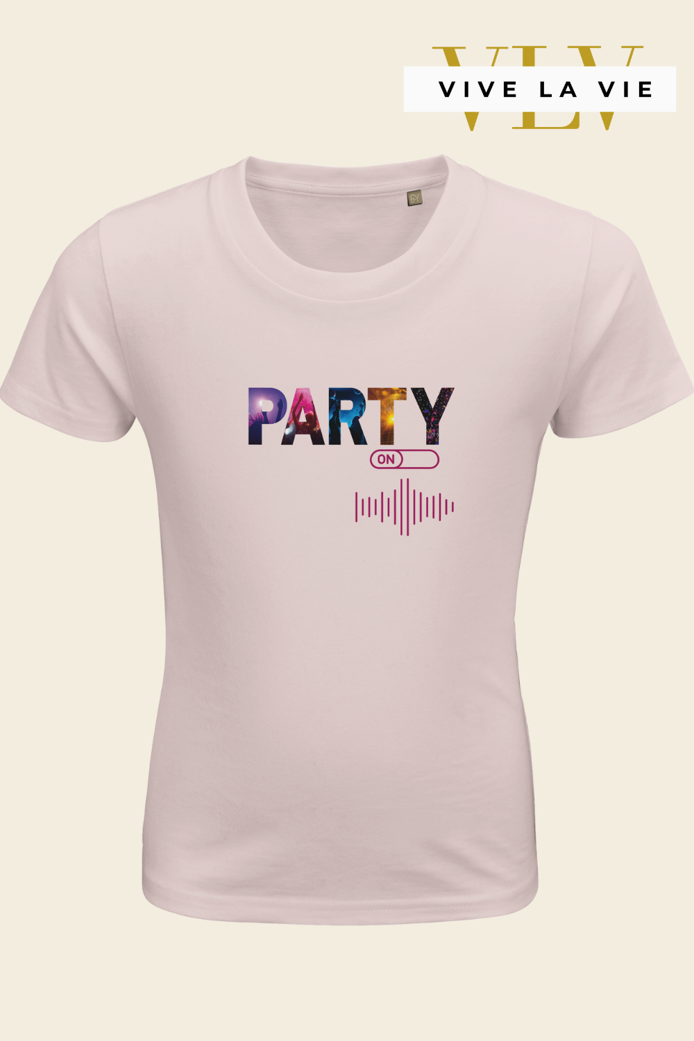 Party Mode On - Organic Kids Fitted T-shirt
