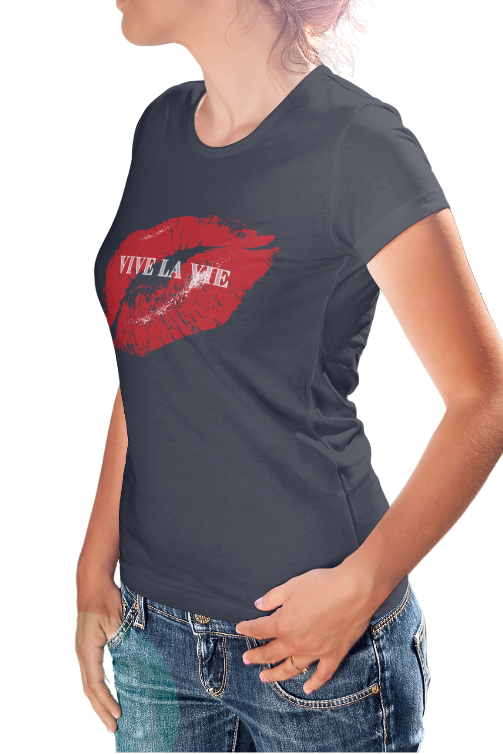 Vive La Vie Kiss - Premium Women's Crewneck T-shirt