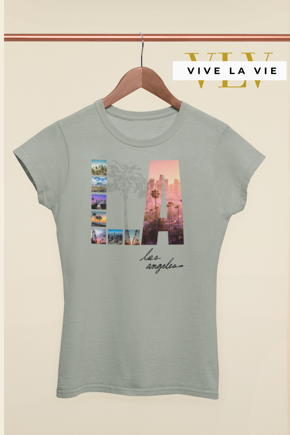 LA - Premium Women's Slim Fitted Crewneck T-shirt