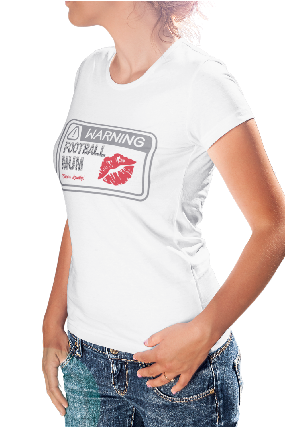 Warning Football Mum - Premium Women's Crewneck T-shirt