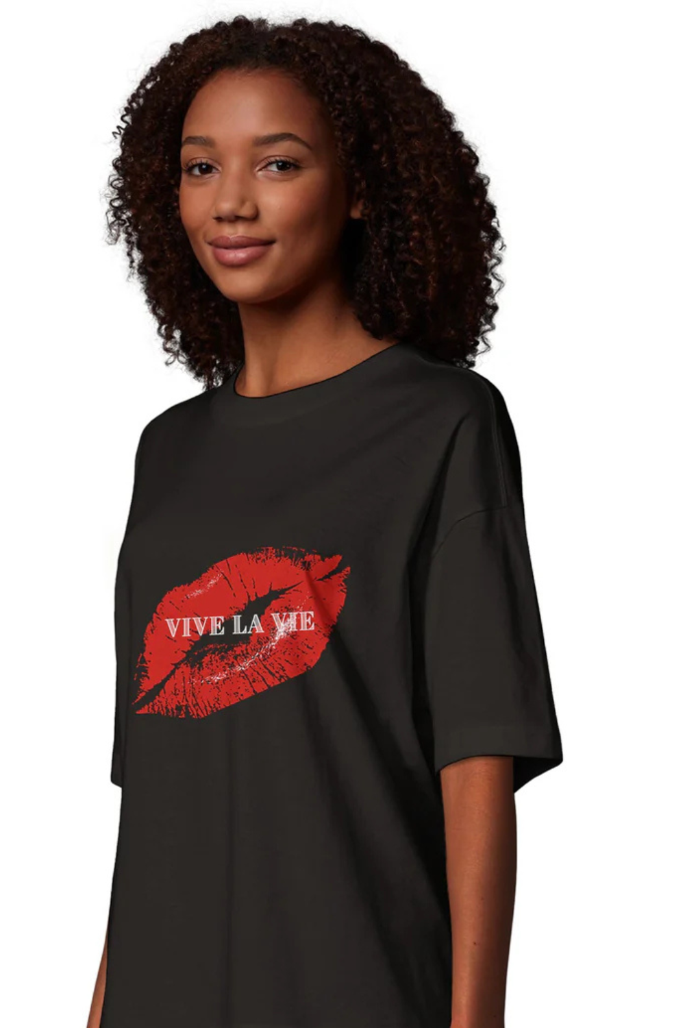 Vive La Vie Kiss – Organic Women's Boxy T-shirt