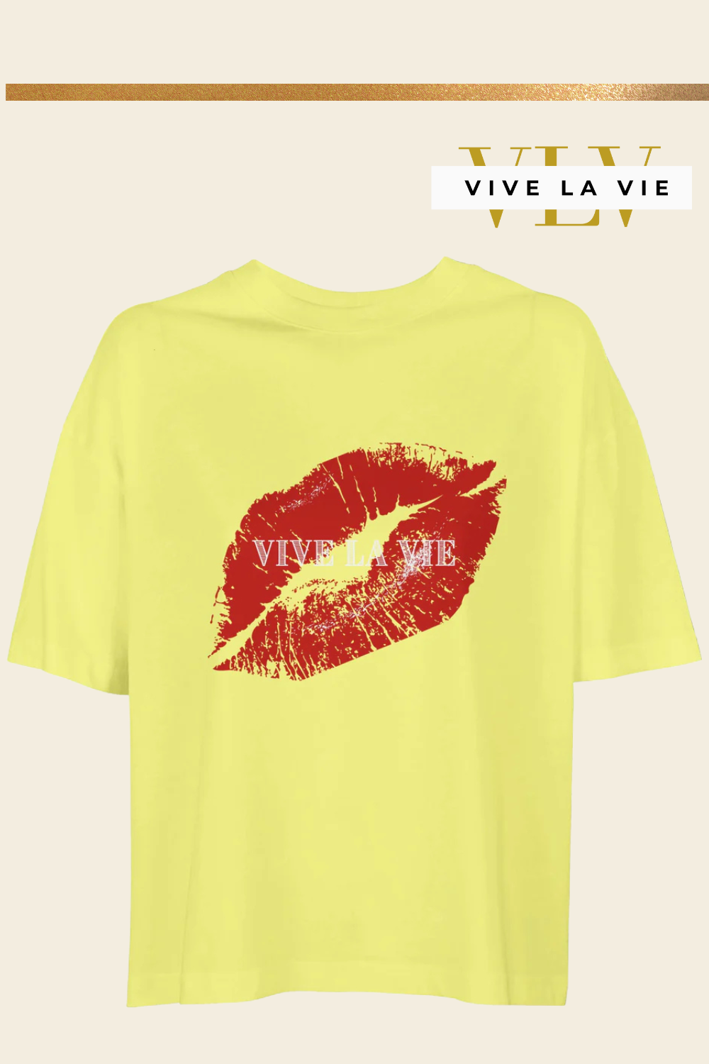 Vive La Vie Kiss – Organic Women's Boxy T-shirt
