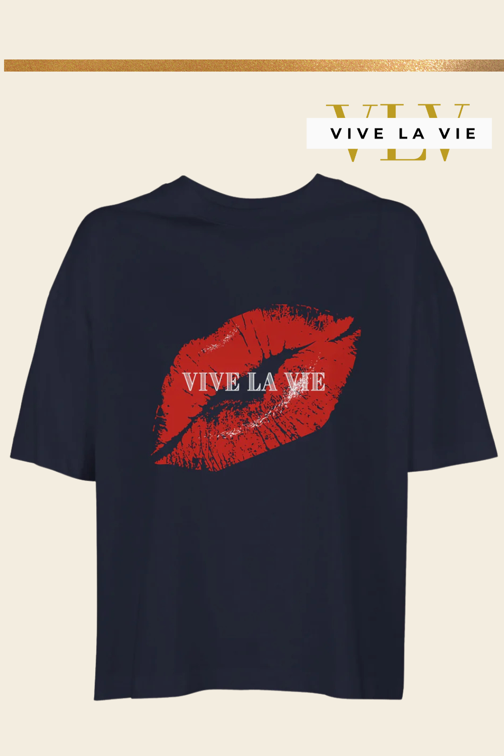 Vive La Vie Kiss – Organic Women's Boxy T-shirt