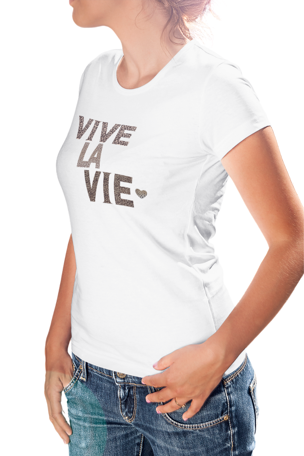 Leopard Vive La Vie - Premium Women's Slim Fitted Crewneck T-shirts