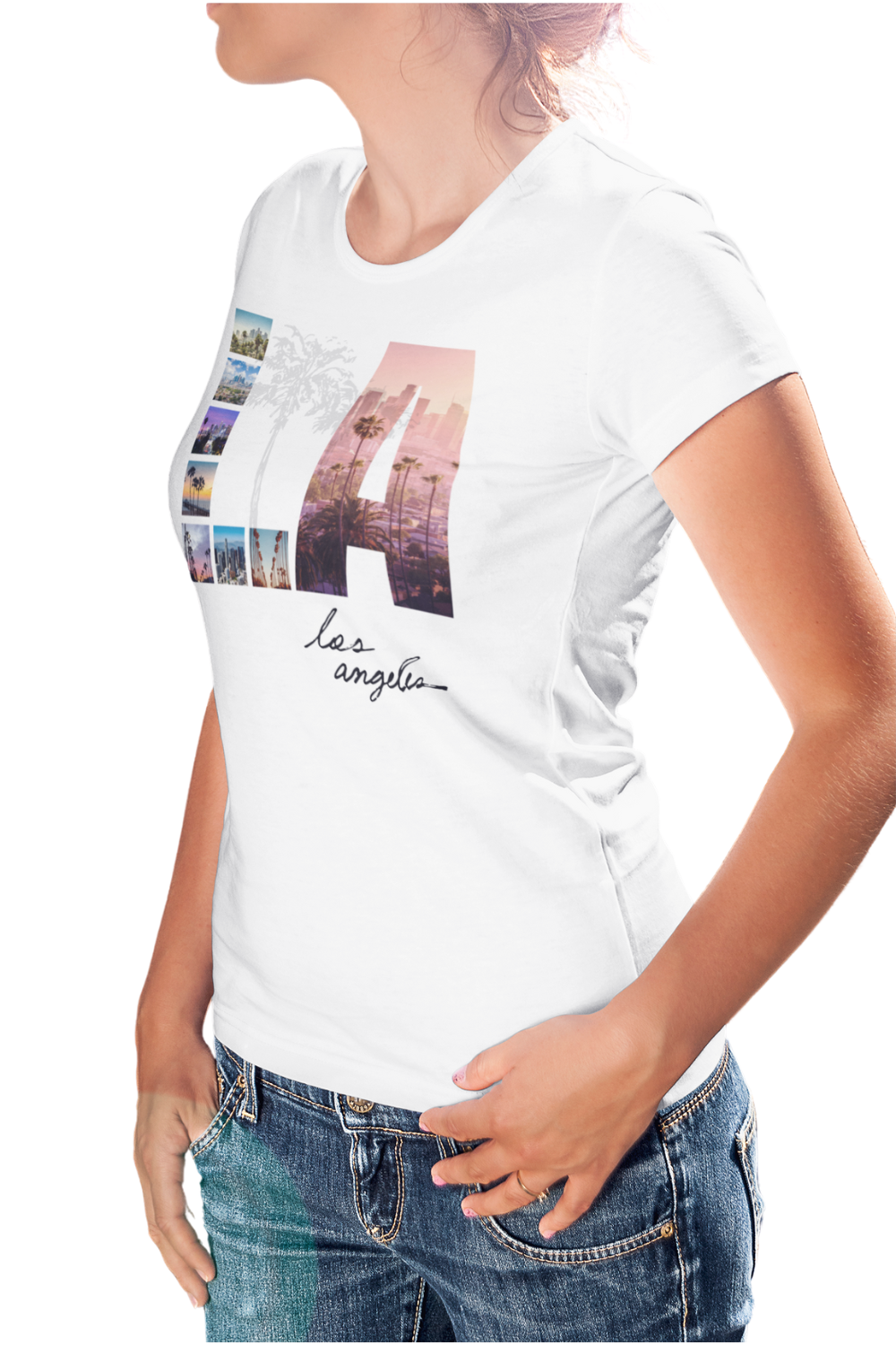 LA - Premium Women's Slim Fitted Crewneck T-shirt