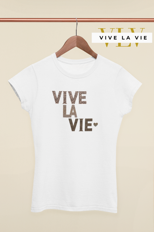 Leopard Vive La Vie - Premium Women's Slim Fitted Crewneck T-shirts