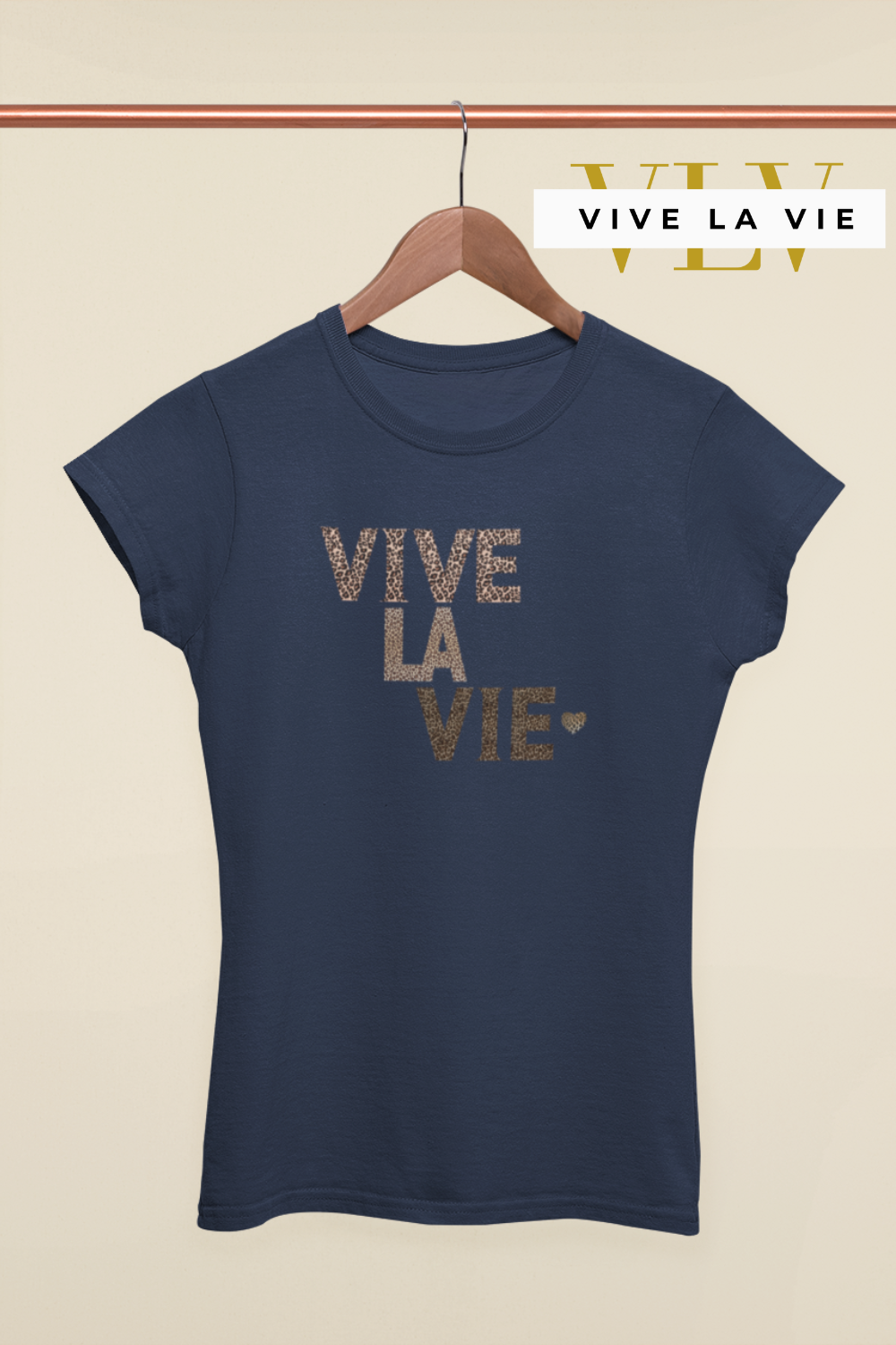 Leopard Vive La Vie - Premium Women's Slim Fitted Crewneck T-shirts