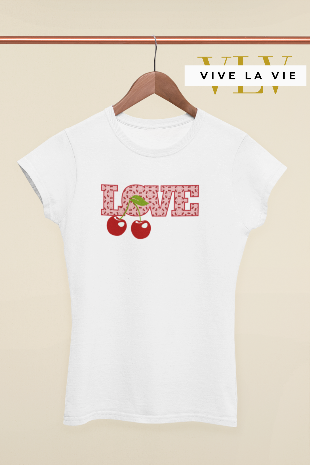 Love Cherries - Premium Woman's Slim Fitted Crewneck T-shirt