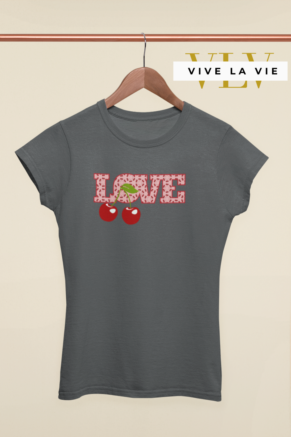 Love Cherries - Premium Woman's Slim Fitted Crewneck T-shirt