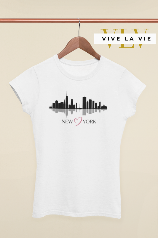 New York Skyline - Premium Women's Crewneck Slim Fitted T-shirt