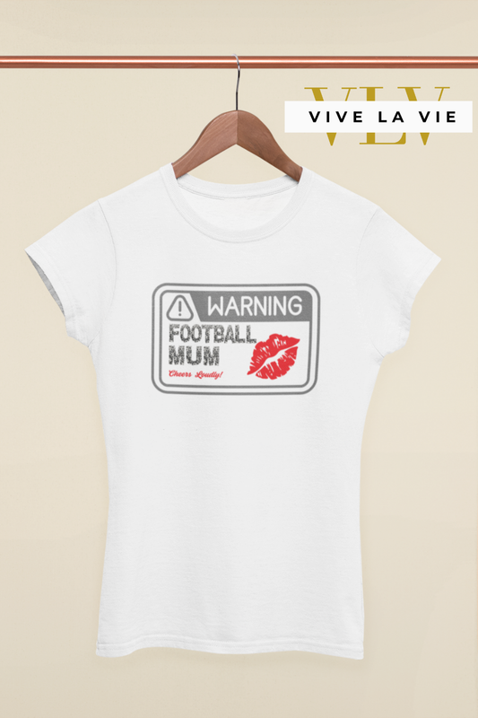 Warning Football Mum - Premium Women's Crewneck T-shirt