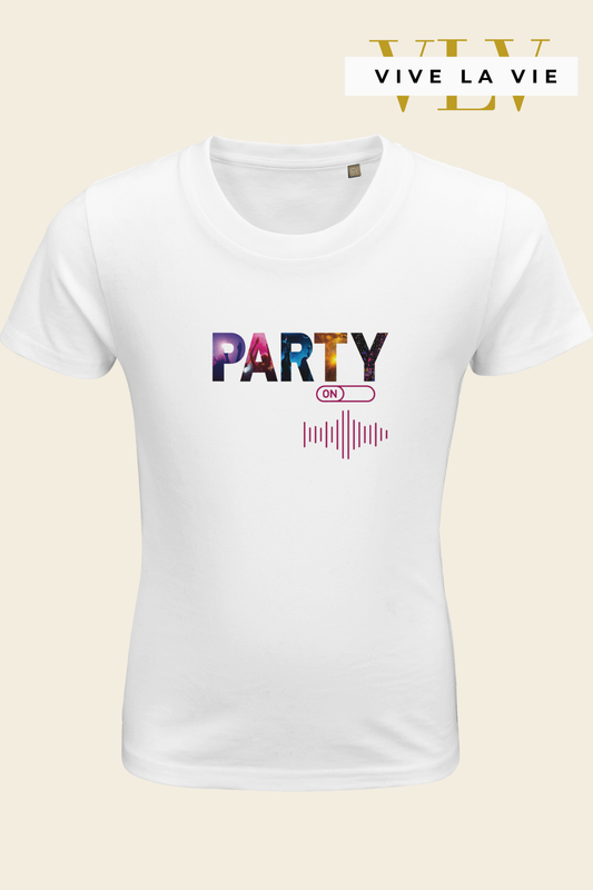 Party Mode On - Organic Kids Fitted T-shirt