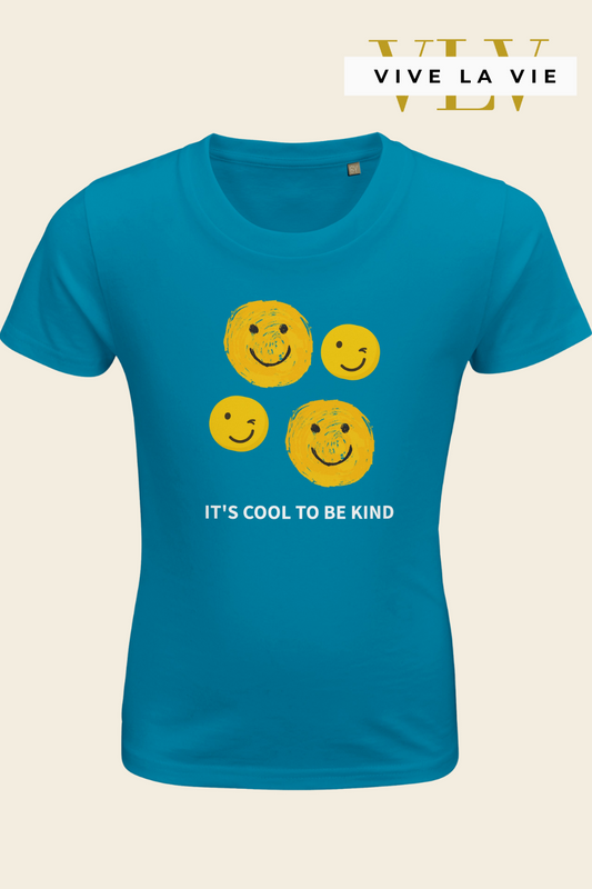 Smile, It's Cool To Be Kind - Organic Kids Fitted T-shirt