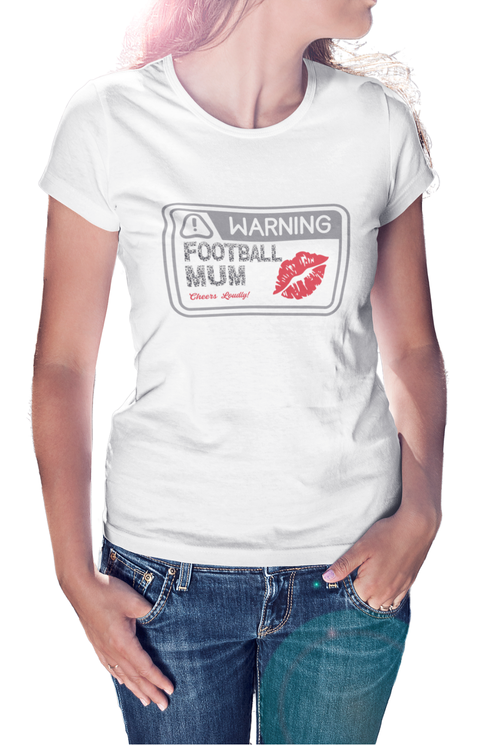 Warning Football Mum - Premium Women's Crewneck T-shirt