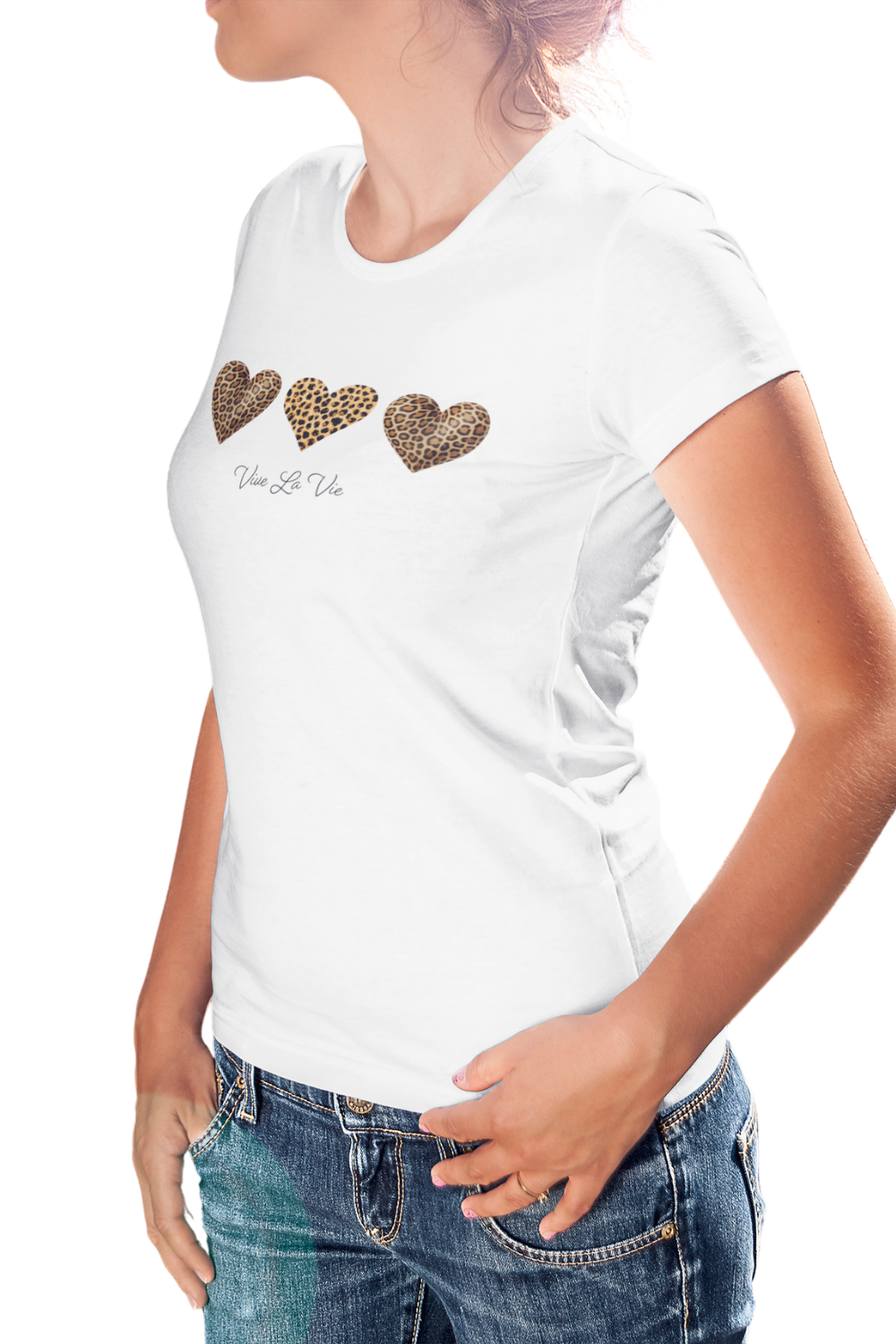 Leopard Hearts - Premium Women's Crewneck T-shirt