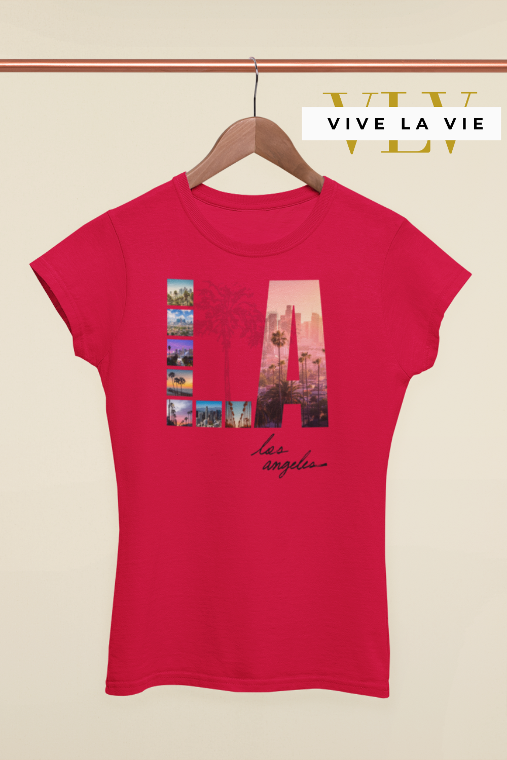 LA - Premium Women's Slim Fitted Crewneck T-shirt