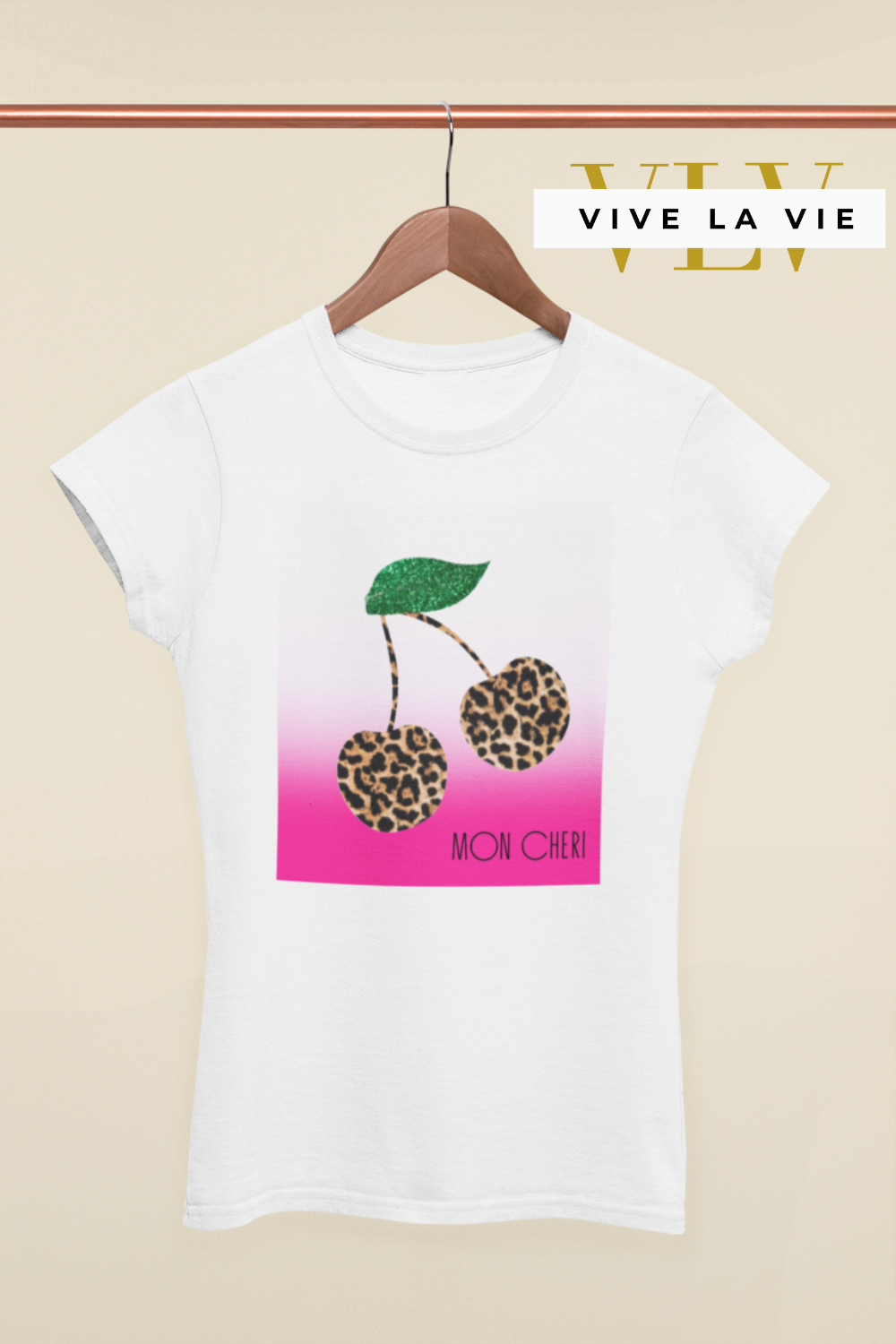 Mon Chéri Leopard Love, Magenta Edition - Women's Premium Crewneck T'shirt