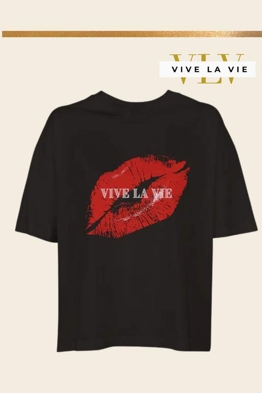 Vive La Vie Kiss – Organic Women's Boxy T-shirt