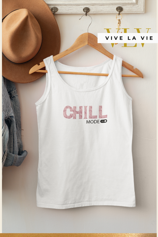 Chill Mode ON - Premium Women's Tank Top White