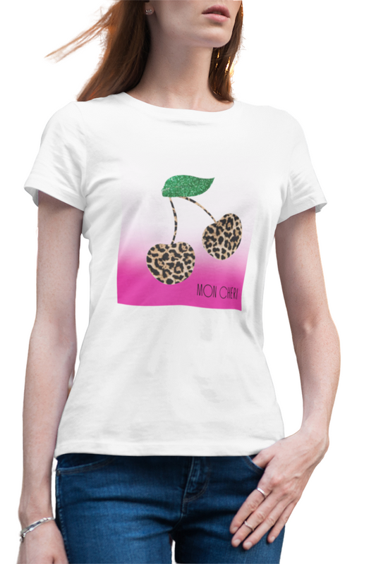 Mon Chéri Leopard Love, Magenta Edition - Women's Premium Crewneck T'shirt