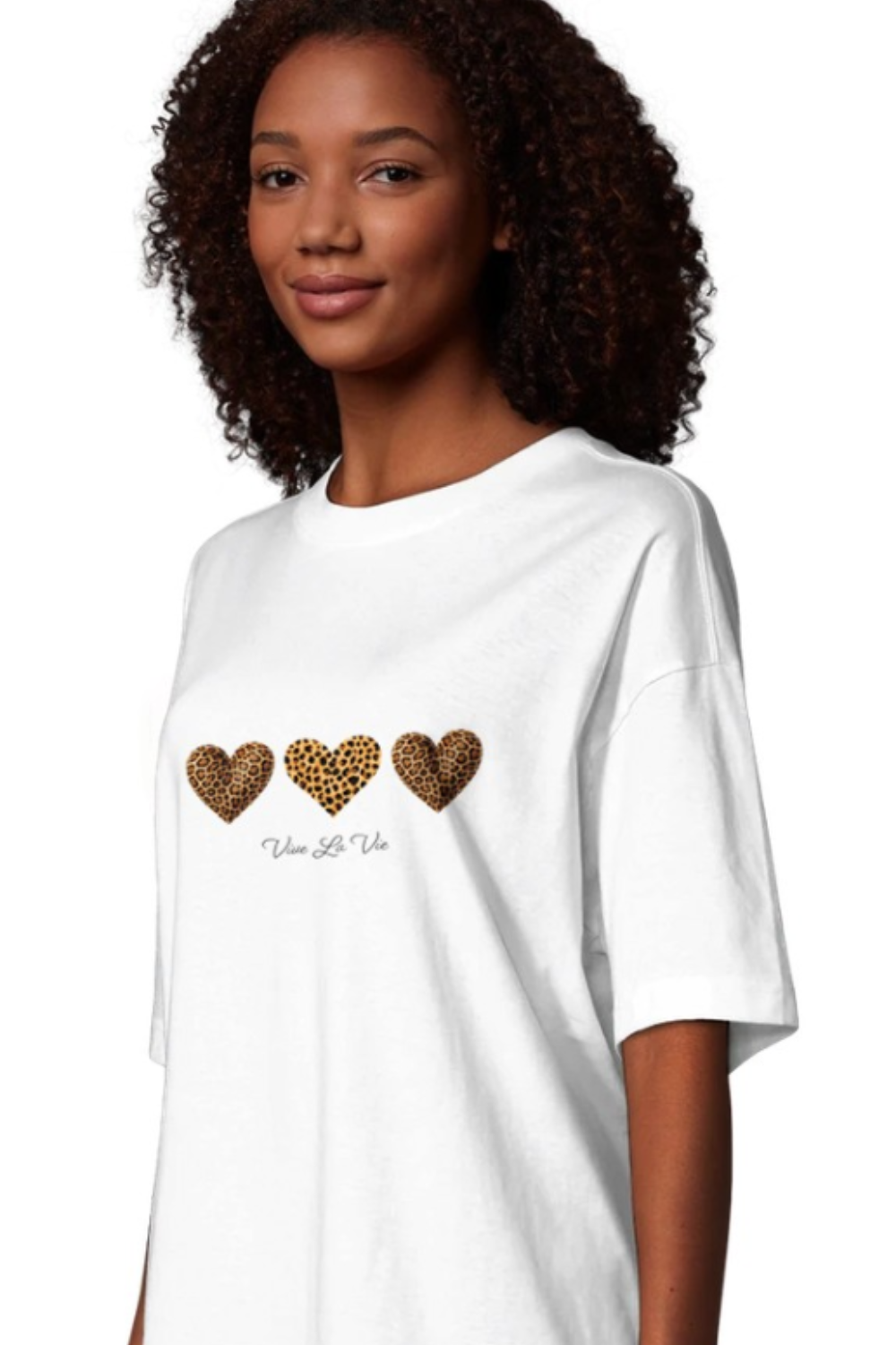 Leopard Hearts -  Organic Women's Boxy T-shirt