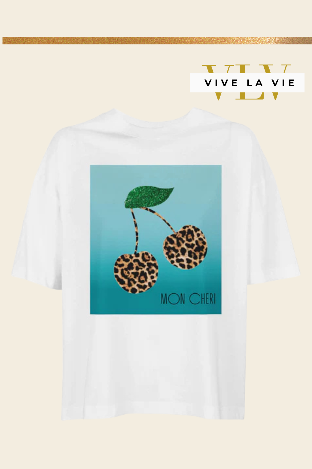 Mon Chéri Leopard Love, Aqua Edition - Organic Women's Boxy T'shirt