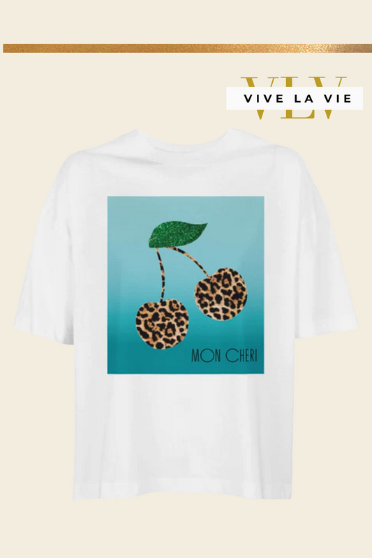 Mon Chéri Leopard Love, Aqua Edition - Organic Women's Boxy T'shirt
