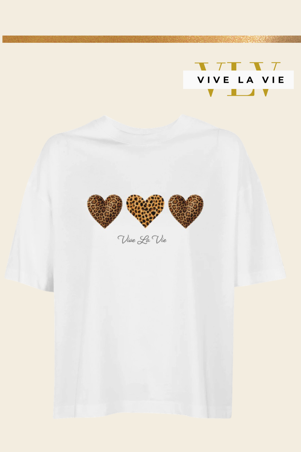 Leopard Hearts -  Organic Women's Boxy T-shirt