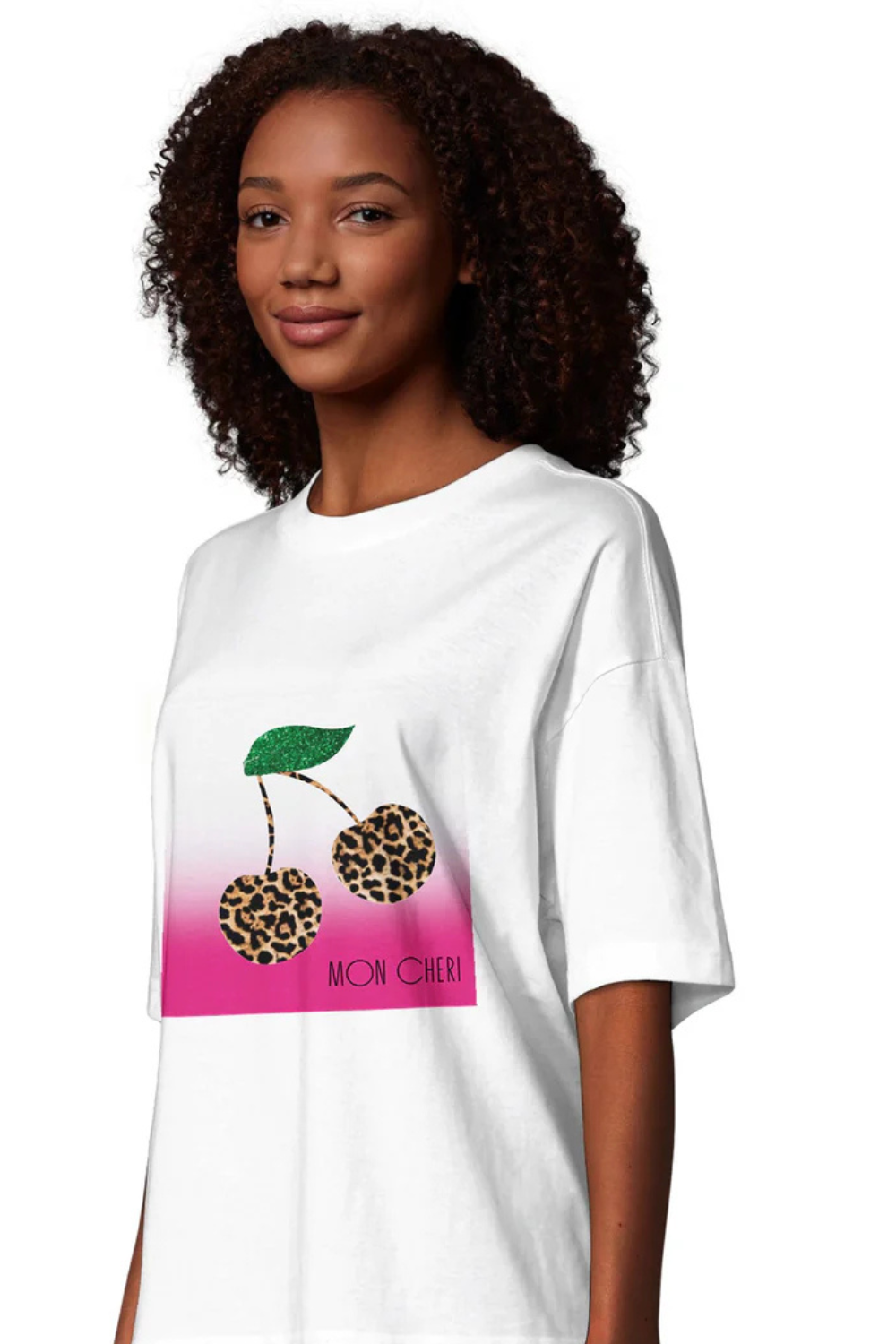 Mon Chéri Leopard Love, Magenta Edition-  Women's Boxy T-shirt