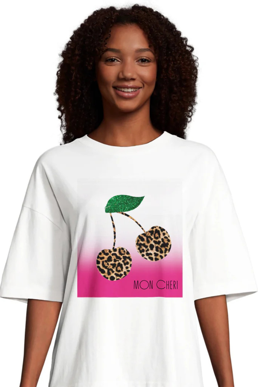 Mon Chéri Leopard Love, Magenta Edition-  Women's Boxy T-shirt