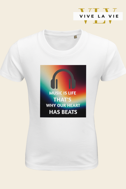 Music Is Life - Organic Kids Fitted T-shirt