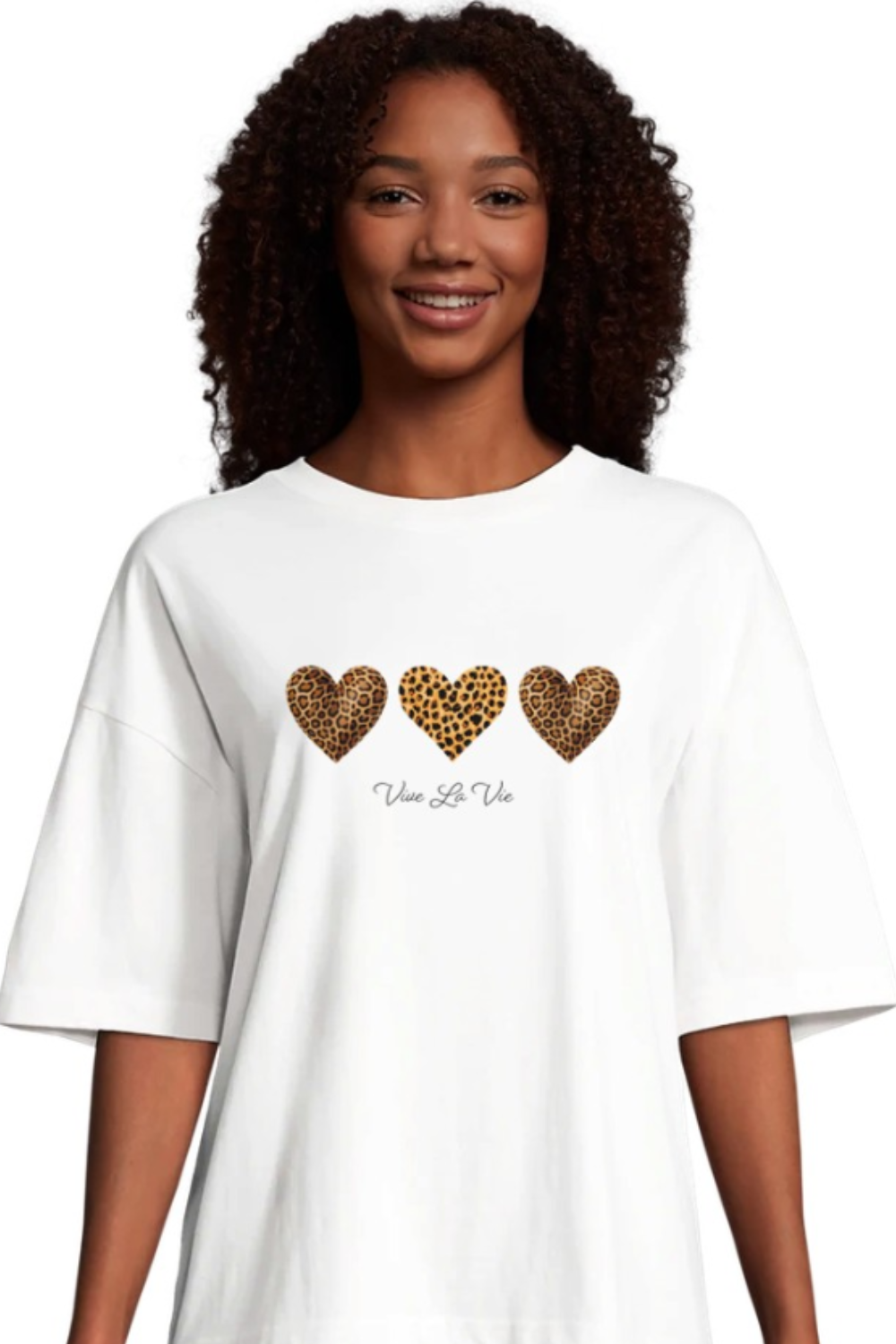 Leopard Hearts -  Organic Women's Boxy T-shirt