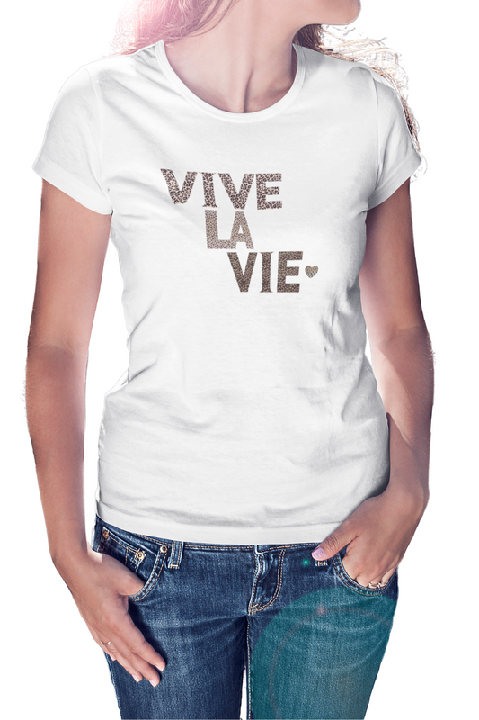 Leopard Vive La Vie - Premium Women's Slim Fitted Crewneck T-shirts